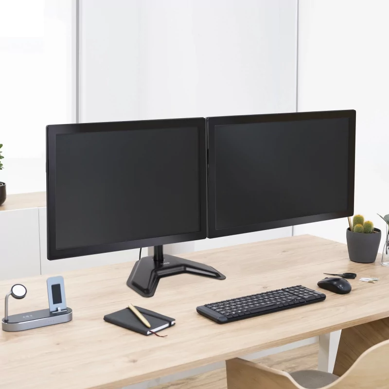 Kontrolsat - TooQ Table Stand - For 2 Screens - 17" / 32" - Black - DB1702TN-B
