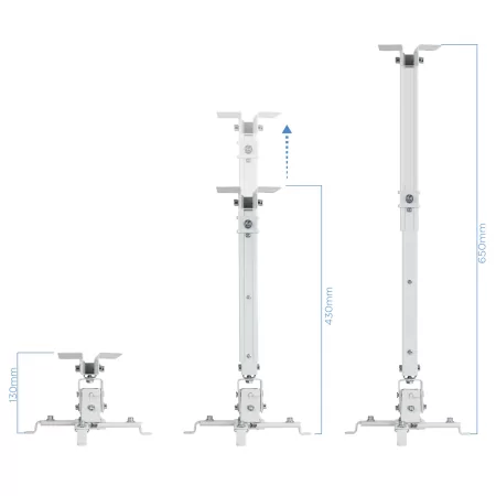 Kontrolsat - TooQ Ceiling Bracket - For Projectors - White - PJ2012T-W