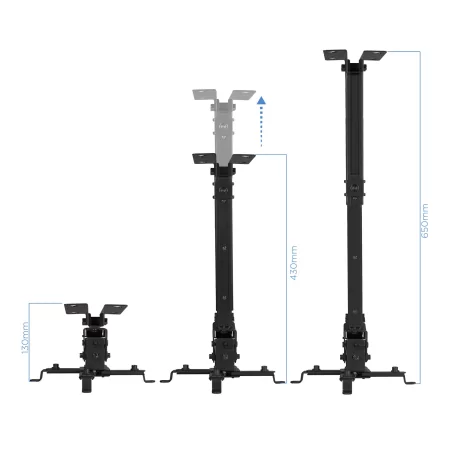 Kontrolsat - TooQ Ceiling Bracket - For Projectors - Black - PJ2012T-B