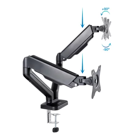 Kontrolsat - Suporte de Mesa TooQ - 2 Ecrãs - 17" / 32" - Preto - DB5132TNR-B Kontrolsat - Suporte de Mesa TooQ - 2 Ecrãs - 17" / 32" - Preto - DB5132TNR-B