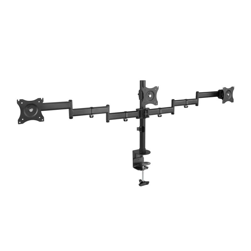 Kontrolsat - TooQ Hinged Table Stand - 3 Screens - Black - DB1327TN-B