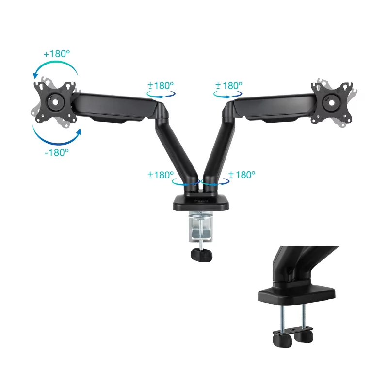Kontrolsat - TooQ Desk Stand - 2 Screens - 17" / 32" - Black - DB5132TNR-B