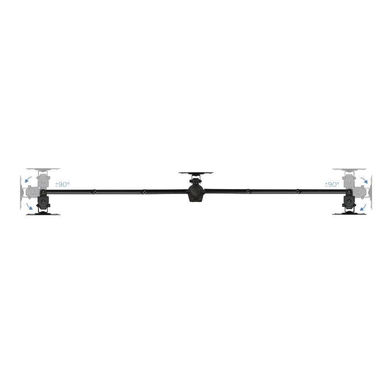Kontrolsat - TooQ Hinged Table Stand - 3 Screens - Black - DB1327TN-B