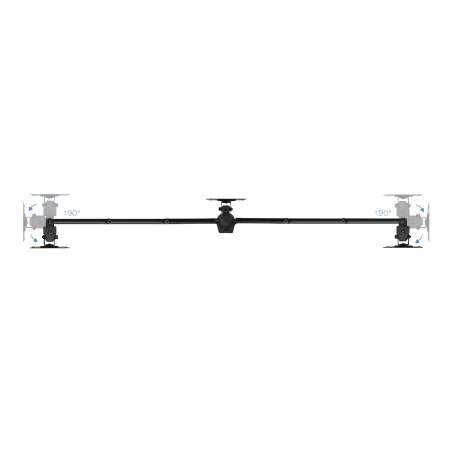 Kontrolsat - TooQ Hinged Table Stand - 3 Screens - Black - DB1327TN-B