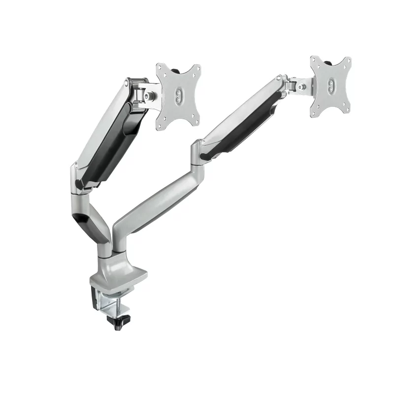 Kontrolsat - TooQ Hinged Table Stand - 2 Screens - 13" / 32" - Silver - DB3132TNR-S