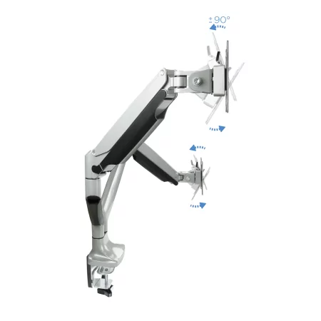 Kontrolsat - TooQ Hinged Table Stand - 2 Screens - 13" / 32" - Silver - DB3132TNR-S Kontrolsat - TooQ Hinged Table Stand - 2 Screens - 13" / 32" - Silver - DB3132TNR-S