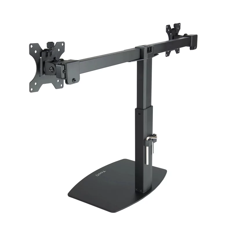 Kontrolsat - TooQ Hinged Table Stand - 2 Screens - 17" / 27" - Black - DB1727TN-B