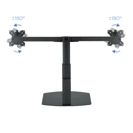 Kontrolsat - TooQ Hinged Table Stand - 2 Screens - 17" / 27" - Black - DB1727TN-B Kontrolsat - TooQ Hinged Table Stand - 2 Screens - 17" / 27" - Black - DB1727TN-B