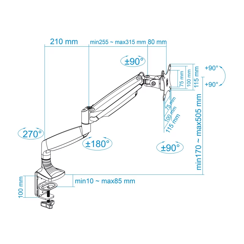 Kontrolsat - TooQ Table Stand - 13" / 32" - Silver - DB3032TNR-S