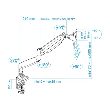 Kontrolsat - TooQ Table Stand - 13" / 32" - Silver - DB3032TNR-S