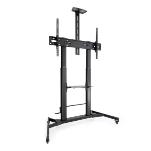Kontrolsat - TooQ Adjustable Floor Stand - Zeus - W/ Wheels - 60" / 100" - Black - FS20400HM-B