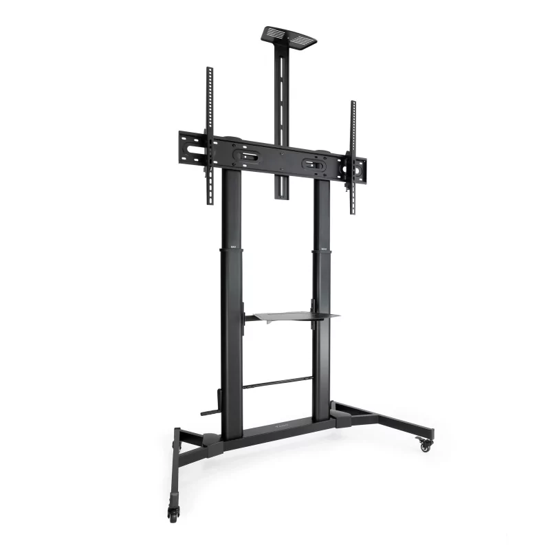 Kontrolsat - Suporte de Chão Ajustável TooQ - Zeus - C/ Rodas - 60" / 100" - Preto - FS20400HM-B