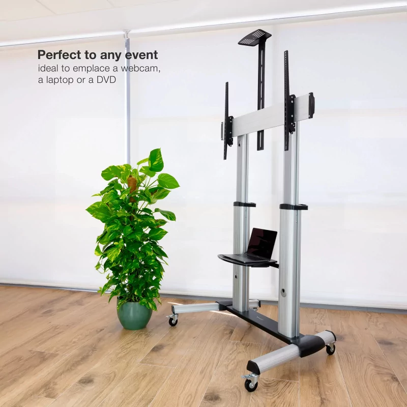 Kontrolsat - TooQ Floor Stand - W/ Wheels - 60" / 100" - Aluminum - FS20300M-B