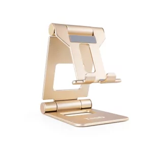 Kontrolsat - TooQ Adjustable Table Stand - For Cell Phone / Tablet - 10" - Gold - PH-KEOPS-ALBA