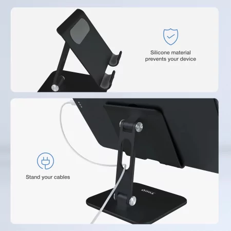Kontrolsat - TooQ Adjustable Desk Stand - 13" - Black - PH-HERMES-NOCHE