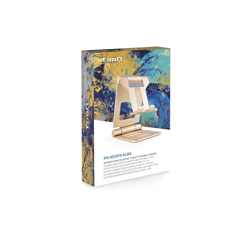 Kontrolsat - TooQ Adjustable Table Stand - For Cell Phone / Tablet - 10" - Gold - PH-KEOPS-ALBA
