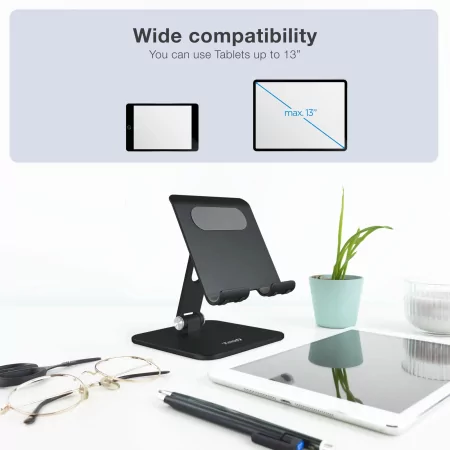 Kontrolsat - TooQ Adjustable Desk Stand - 13" - Black - PH-HERMES-NOCHE