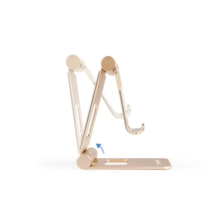 Kontrolsat - Suporte de Mesa Ajustável TooQ - P/ Telemóvel / Tablet - 10" - Dourado - PH-KEOPS-ALBA