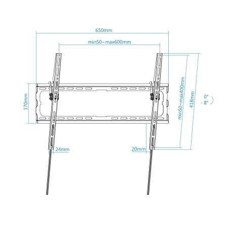 Kontrolsat - Suporte de Parede TooQ - P/ Ecrãs - 37" / 80" - LP1081T-B