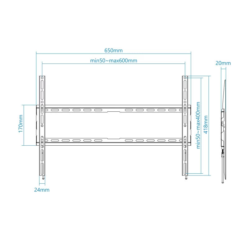 Kontrolsat - Suporte de Parede TooQ - P/ Ecrãs - 37" / 80" - Preto - LP1080F-B