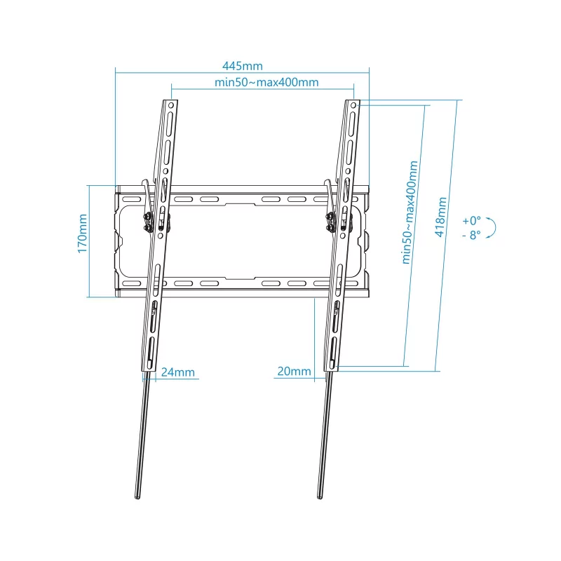 Kontrolsat - TooQ Wall Mount - 32" - 70" - Black - LP1071T-B