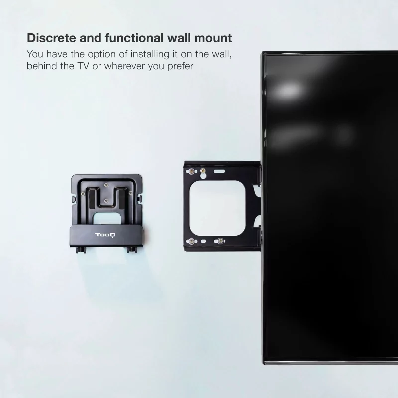 Kontrolsat - TooQ Universal Support - for (Router, Mini-PC, Receiver...) - Black - TQMPM4776