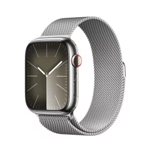 Kontrolsat - Apple Watch Series 9 GPS + Cellular Aço Inoxidável Prateado | Bracelete Loop Milanesa Prateado (45mm)