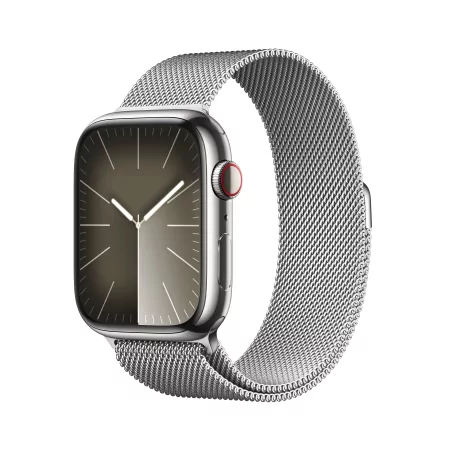 Kontrolsat - Apple Watch Series 9 GPS + Cellular Silver Stainless Steel | Silver Milanese Loop Bracelet (45mm) Kontrolsat - Apple Watch Series 9 GPS + Cellular Silver Stainless Steel | Silver Milanese Loop Bracelet (45mm)