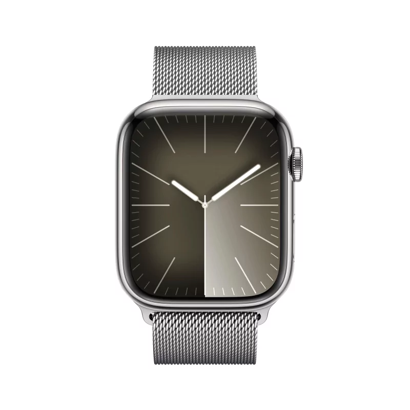 Kontrolsat - Apple Watch Series 9 GPS + Cellular Aço Inoxidável Prateado | Bracelete Loop Milanesa Prateado (45mm)