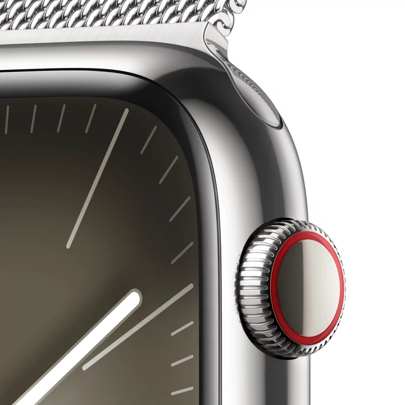 Kontrolsat - Apple Watch Series 9 GPS + Cellular Aço Inoxidável Prateado | Bracelete Loop Milanesa Prateado (45mm)
