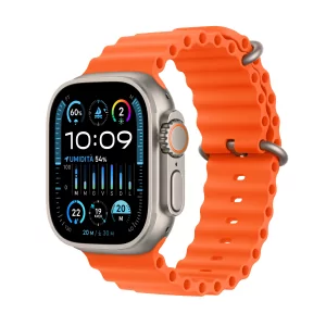 Kontrolsat - Apple Watch Ultra 2 GPS + Cellular Titanium | Orange Ocean Strap (49mm)