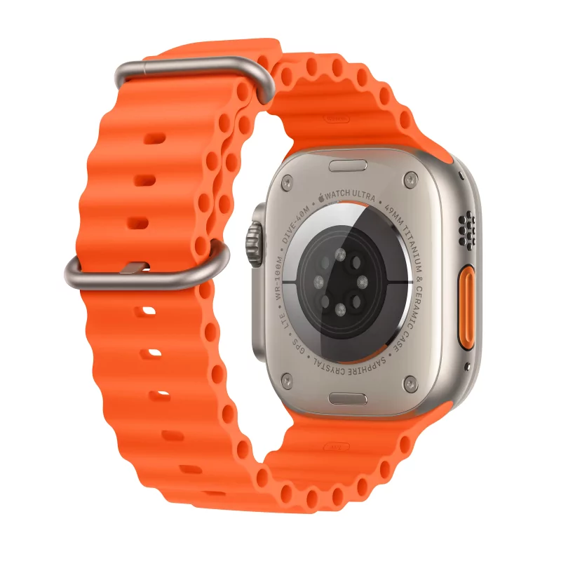 Kontrolsat - Apple Watch Ultra 2 GPS + Cellular Titanium | Bracelete Ocean Laranja (49mm)