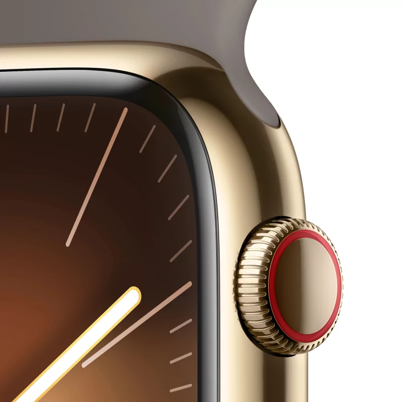 Kontrolsat - Apple Watch Series&nbsp;9 GPS + Cellular 45mm Gold Stainless Ste...
