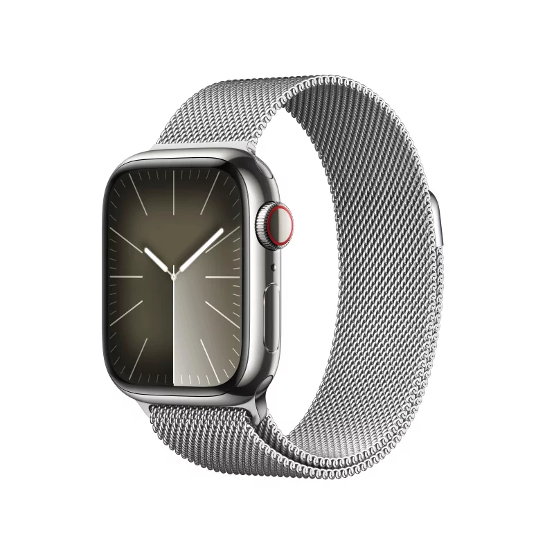 Kontrolsat - Apple Watch Series 9 GPS + Cellular Aço Inoxidável Prateado | Bracelete Loop Milanesa Prateado (41mm)