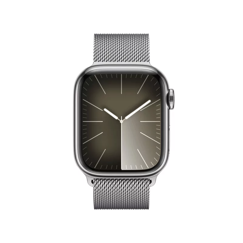 Kontrolsat - Apple Watch Series 9 GPS + Cellular Aço Inoxidável Prateado | Bracelete Loop Milanesa Prateado (41mm)