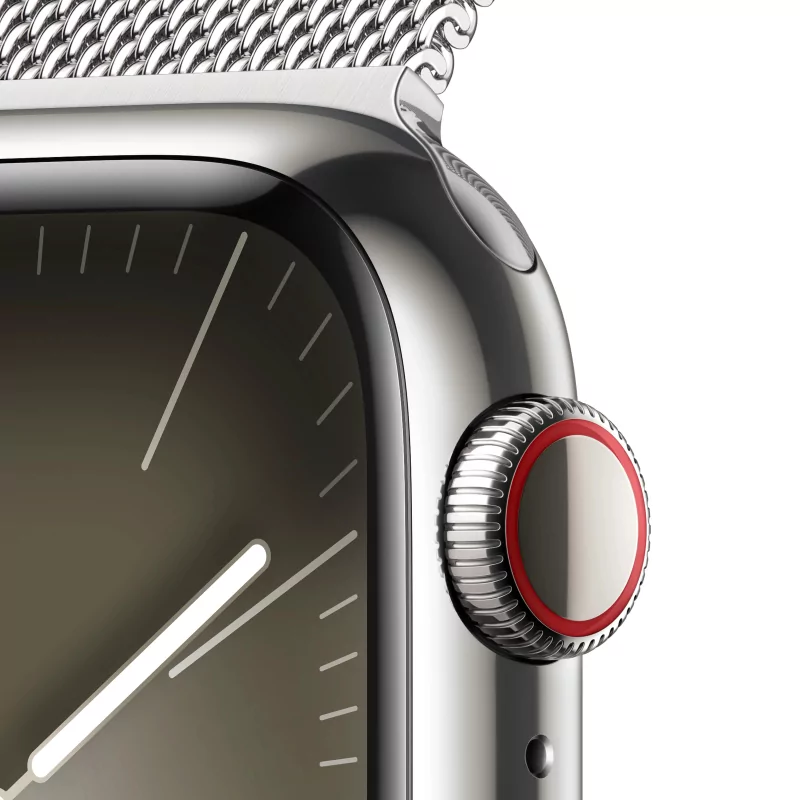 Kontrolsat - Apple Watch Series 9 GPS + Cellular Aço Inoxidável Prateado | Bracelete Loop Milanesa Prateado (41mm)