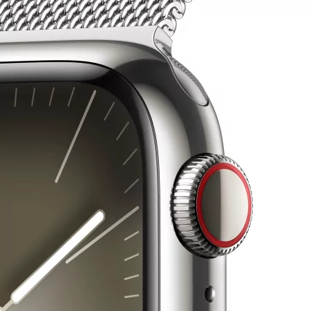 Kontrolsat - Apple Watch Series 9 GPS + Cellular Aço Inoxidável Prateado | Bracelete Loop Milanesa Prateado (41mm)