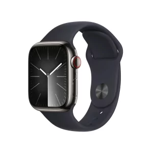 Kontrolsat - Apple Watch Series 9 GPS + Cellular Graphite Stainless Steel | Midnight Sport Bracelet S/M (41mm)