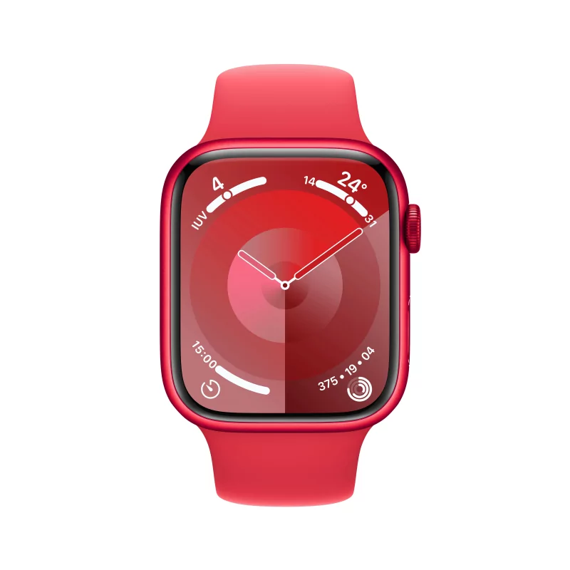 Kontrolsat - Apple Watch Series 9 GPS + Cellular Aluminum Red | Sport Red Strap - S/M (45mm)
