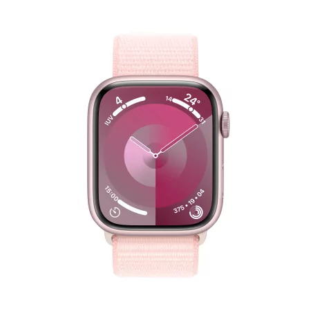 Kontrolsat - Apple Watch Series 9 GPS + Cellular Aluminum Pink | Light Pink Sport Loop Strap (45mm) Kontrolsat - Apple Watch Series 9 GPS + Cellular Aluminum Pink | Light Pink Sport Loop Strap (45mm)