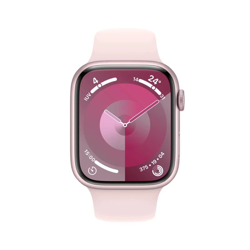 Kontrolsat - Apple Watch Series 9 GPS + Cellular Alumínio Rosa | Bracelete Sport Rosa Claro - S/M (45mm)