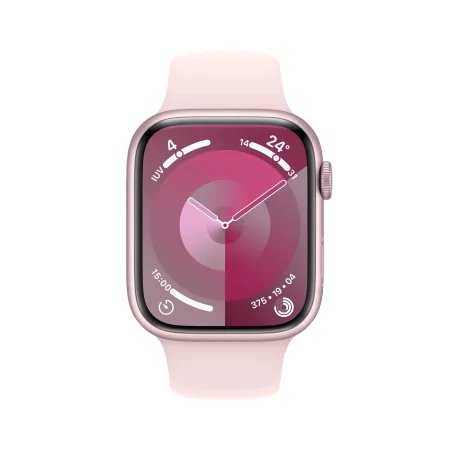 Kontrolsat - Apple Watch Series 9 GPS + Cellular Alumínio Rosa | Bracelete Sport Rosa Claro - S/M (45mm)