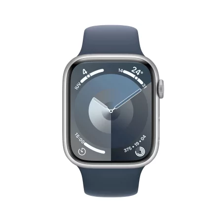 Kontrolsat - Apple Watch Series 9 GPS + Cellular Silver Aluminum | Trovoada Blue Sport Strap - M/L (45mm) Kontrolsat - Apple Watch Series 9 GPS + Cellular Silver Aluminum | Trovoada Blue Sport Strap - M/L (45mm)