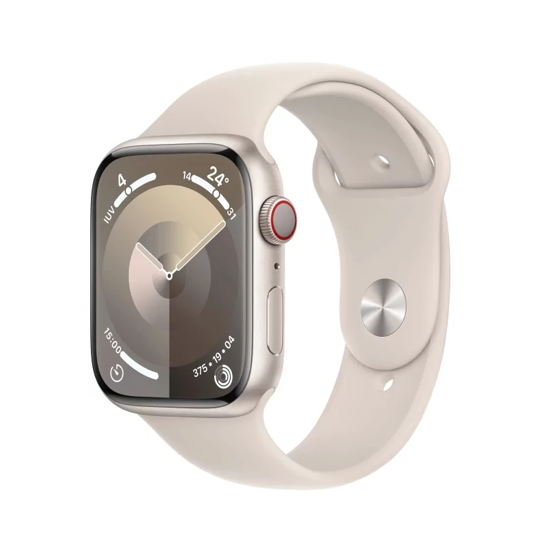 Kontrolsat - Apple Watch Series 9 GPS + Cellular Aluminum Starlight | Starlight Sport Bracelet - M/L (45mm)