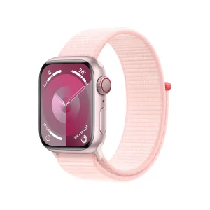 Kontrolsat - Apple Watch Series 9 GPS + Cellular Aluminum Pink | Light Pink Sport Loop Strap (41mm)