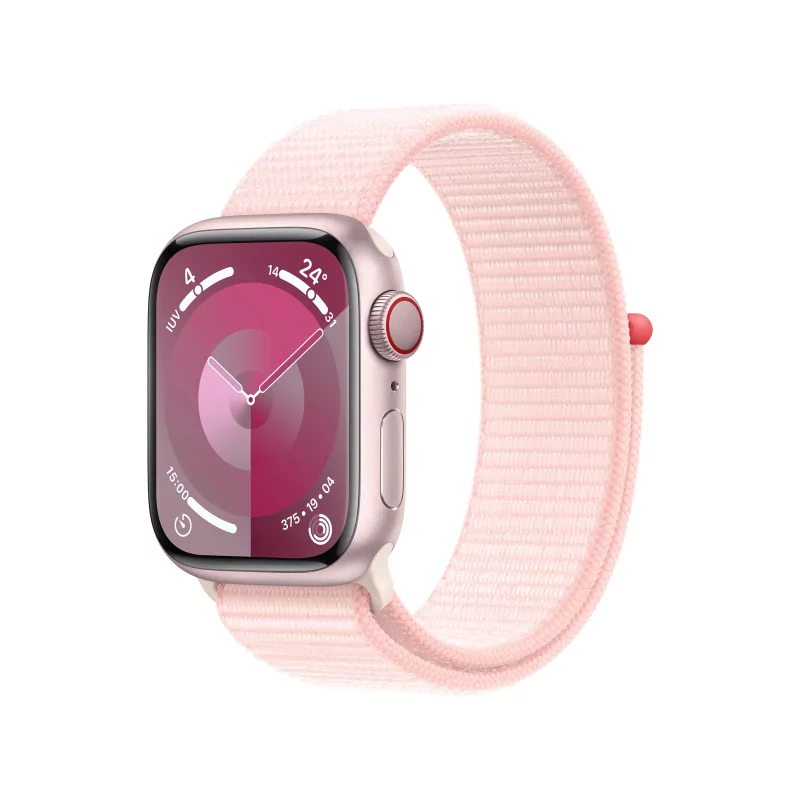 Kontrolsat - Apple Watch Series 9 GPS + Cellular Aluminum Pink | Light Pink Sport Loop Strap (41mm) Kontrolsat - Apple Watch Series 9 GPS + Cellular Aluminum Pink | Light Pink Sport Loop Strap (41mm)