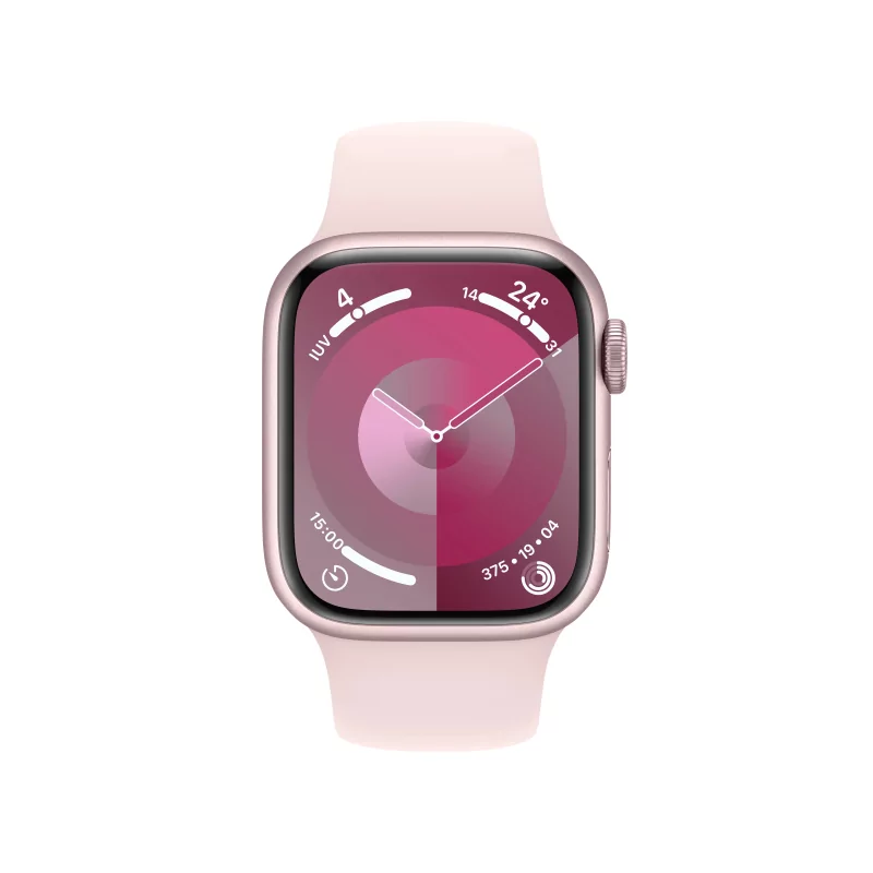 Kontrolsat - Apple Watch Series 9 GPS + Cellular Aluminum Pink | Light Pink Sport Strap - M/L (41mm)
