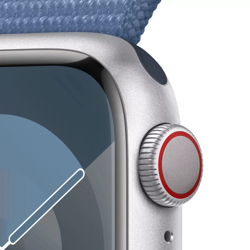 Kontrolsat - Apple Watch Series 9 GPS + Cellular Alumínio Prateado | Bracelete Sport Loop Azul Inverno (41mm)