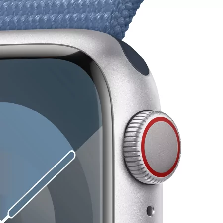 Kontrolsat - Apple Watch Series 9 GPS + Cellular Silver Aluminum | Winter Blue Sport Loop Bracelet (41mm)
