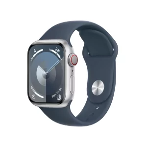 Kontrolsat - Apple Watch Series 9 GPS + Cellular Alumínio Prateado | Bracelete Sport Azul Trovoada - M/L (41mm)